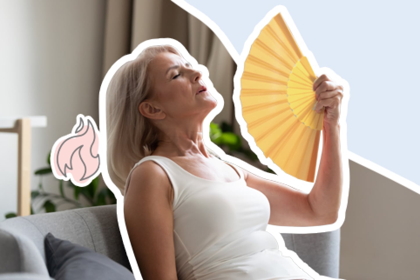 woman fanning herself