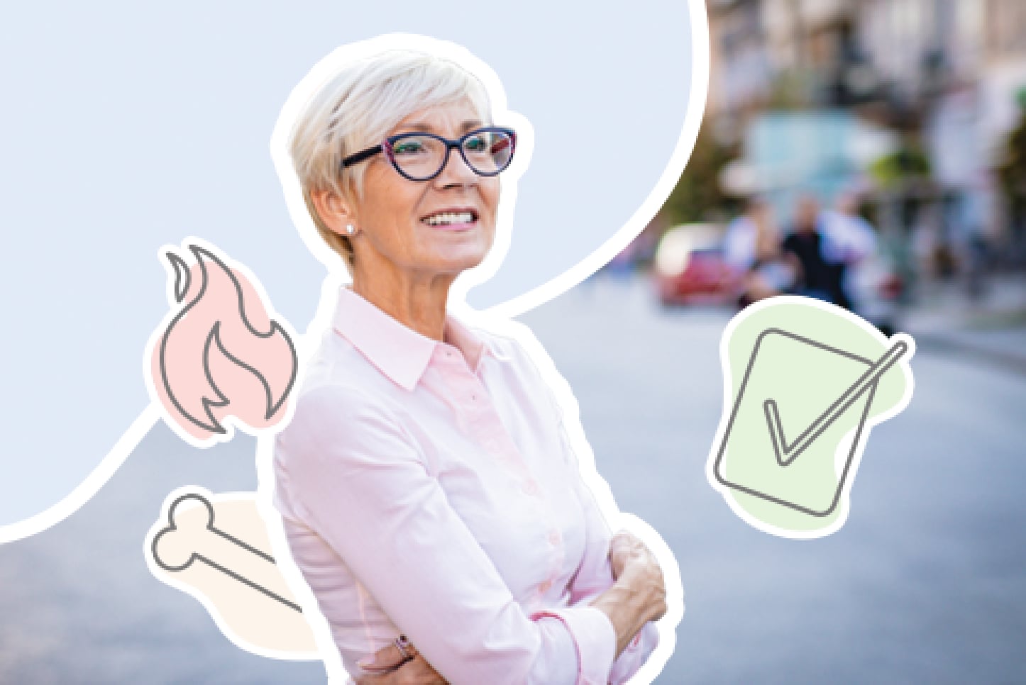 Woman standing in street
